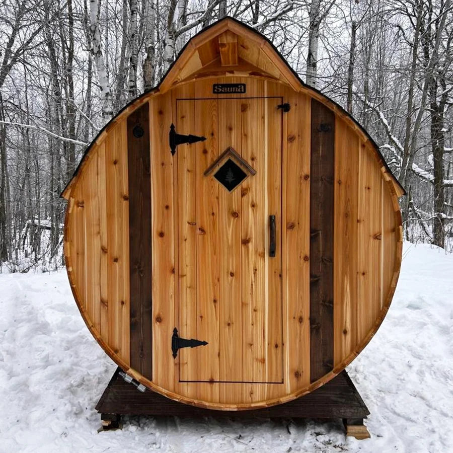 Setri 4 Person Cedar Barrel Sauna | 6′ x 6′