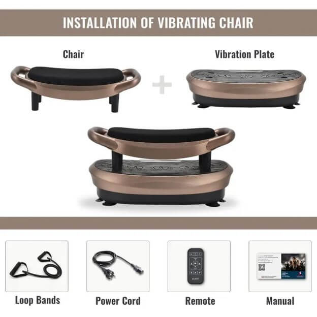 Dr. Boss FIT ABS 3D Vibration Plate Exercise Machine with Unique Vibrating Seat - Best Body Massage Chair