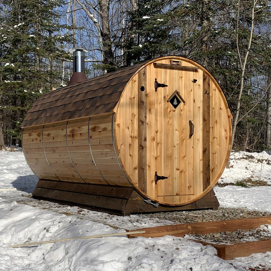 Setri 10 Person + Changing Room Cedar Barrel Sauna | 7′ x 12′