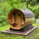 Setri 6 Person + Changing Room Cedar Barrel Sauna | 6′ x 12′