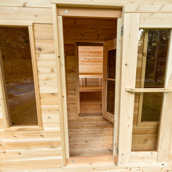 Canadian Timber Georgian Cabin Sauna with Changeroom - Wood Burning