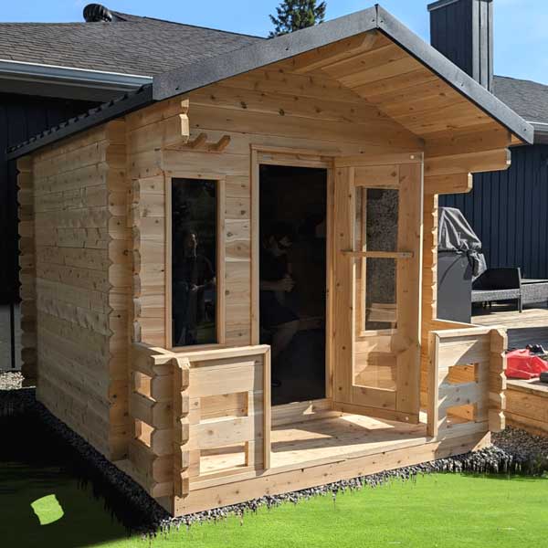 Canadian Timber Georgian Cabin Sauna with Porch - Electric