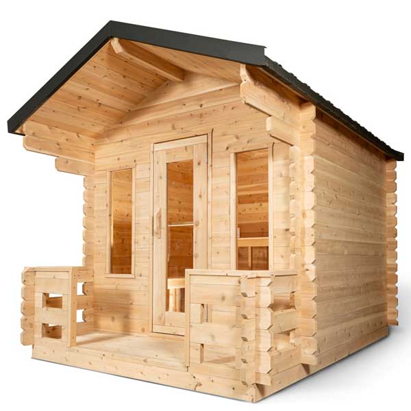 Canadian Timber Georgian Cabin Sauna with Porch - Wood Burning