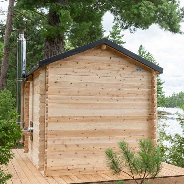 Canadian Timber Georgian Cabin Sauna with Porch - Wood Burning