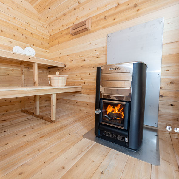 Canadian Timber Georgian Cabin Sauna with Porch - Wood Burning