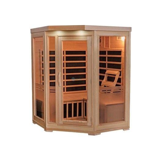 Sonoma 3-Person Hemlock Infrared Corner Sauna with 7 Carbon Heaters