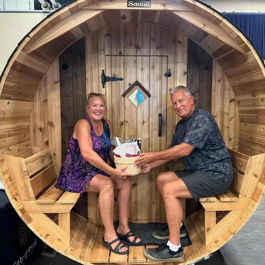 8 Person Cedar Barrel Sauna | 7′ x 6′ image 1