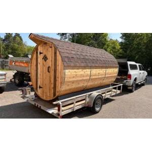Setri 10 Person + Changing Room Cedar Barrel Sauna | 7′ x 12′