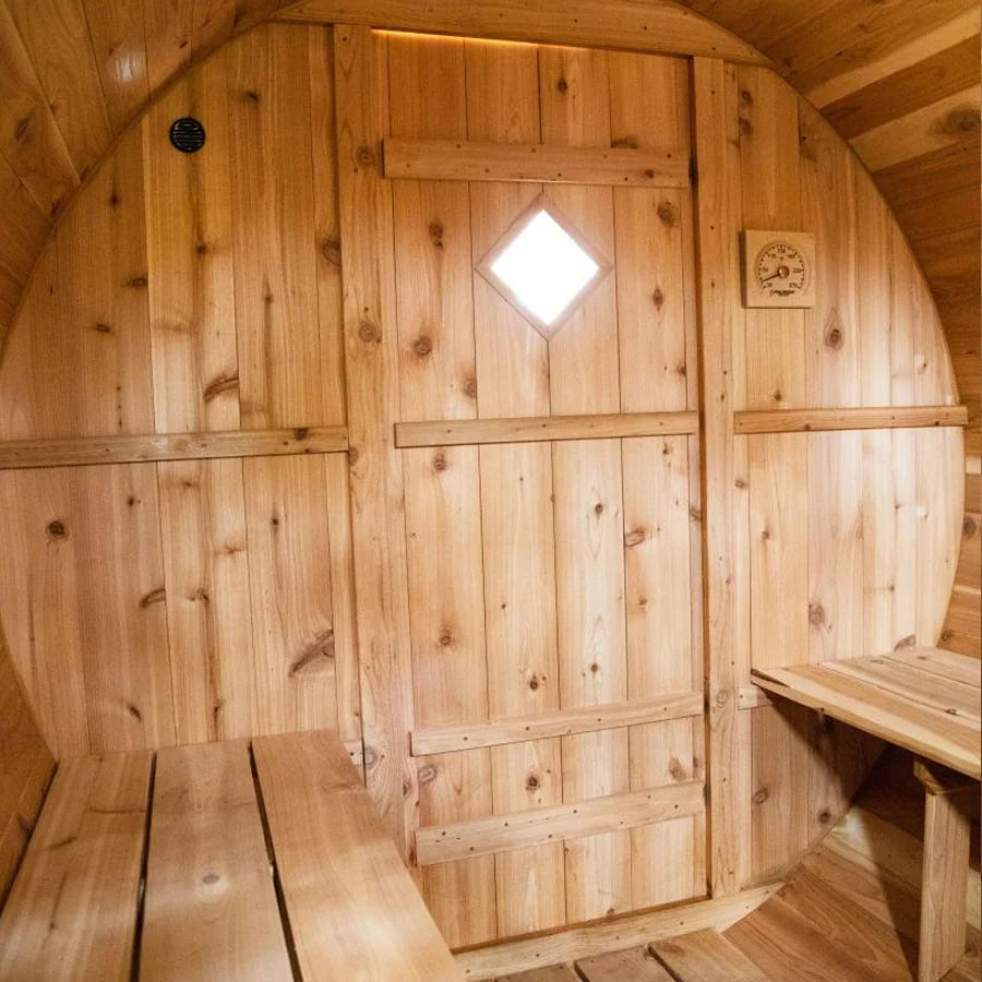 Setri 4 Person Cedar Barrel Sauna | 6′ x 6′
