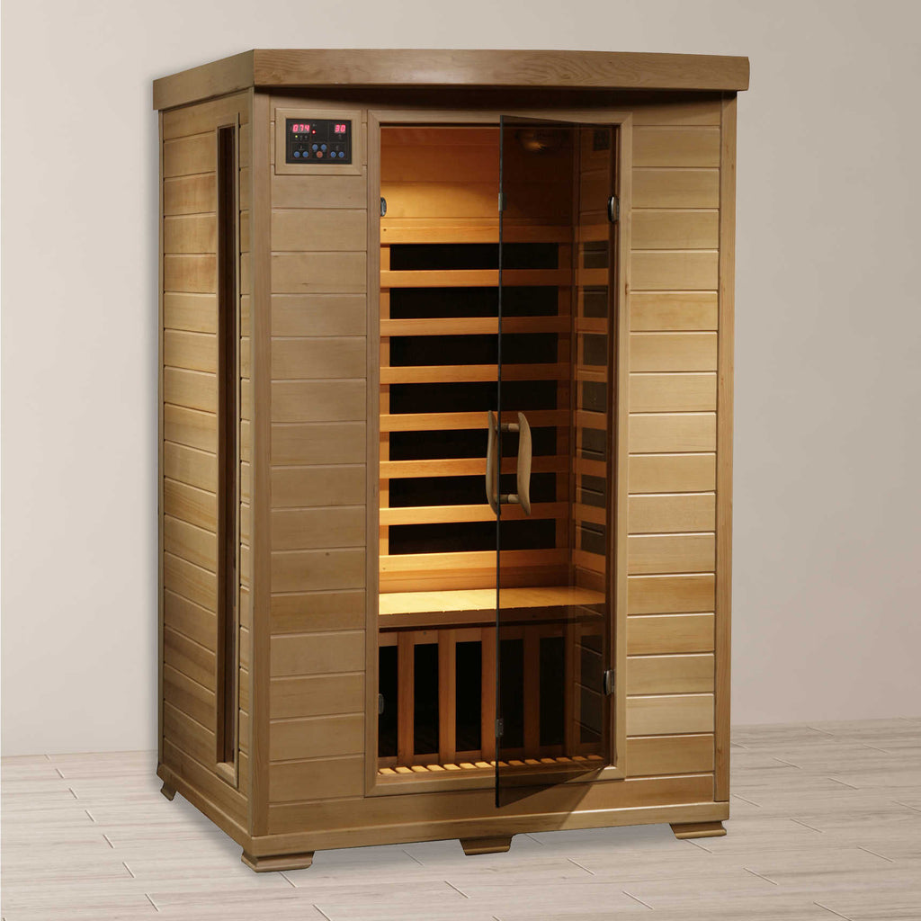 Coronado 2-Person Hemlock Deluxe Infrared Sauna w/ 6 Carbon Heaters