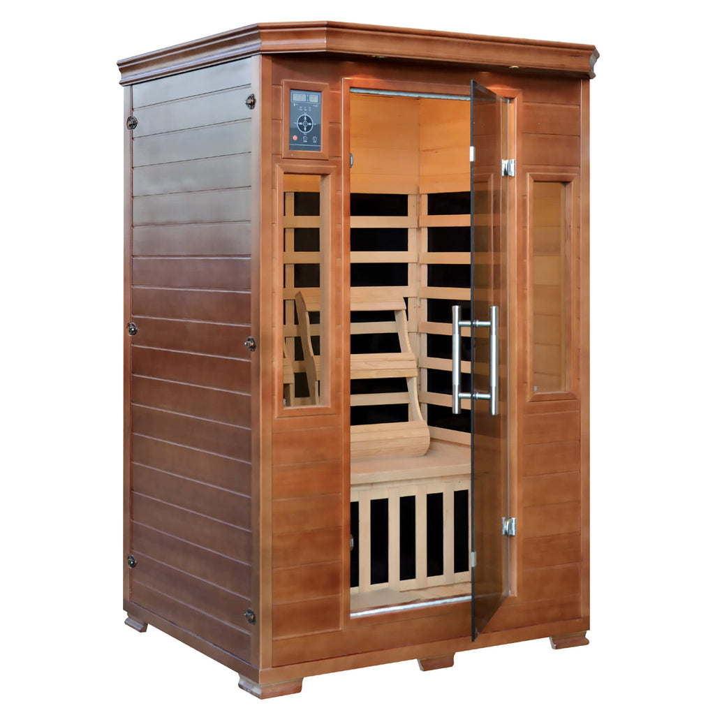 2-Person Hemlock Premium Infrared Sauna w/ 6 Carbon Heaters
