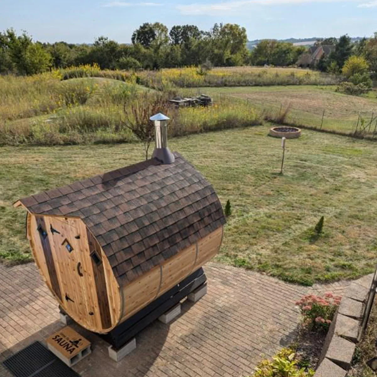 Setri 10 Person Cedar Barrel Sauna | 7′ x 8'