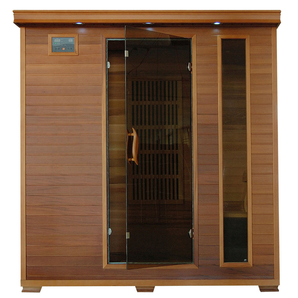 Klondike 4-Person Cedar Infrared Sauna with Chromotherapy Lighting