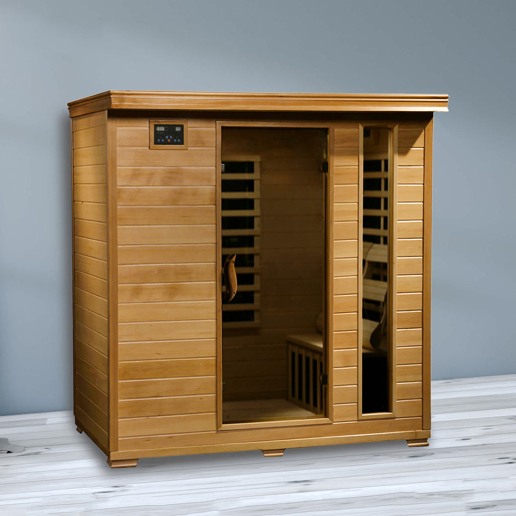 Monticello 4-Person Hemlock Infrared Sauna w/ 9 Carbon Heaters