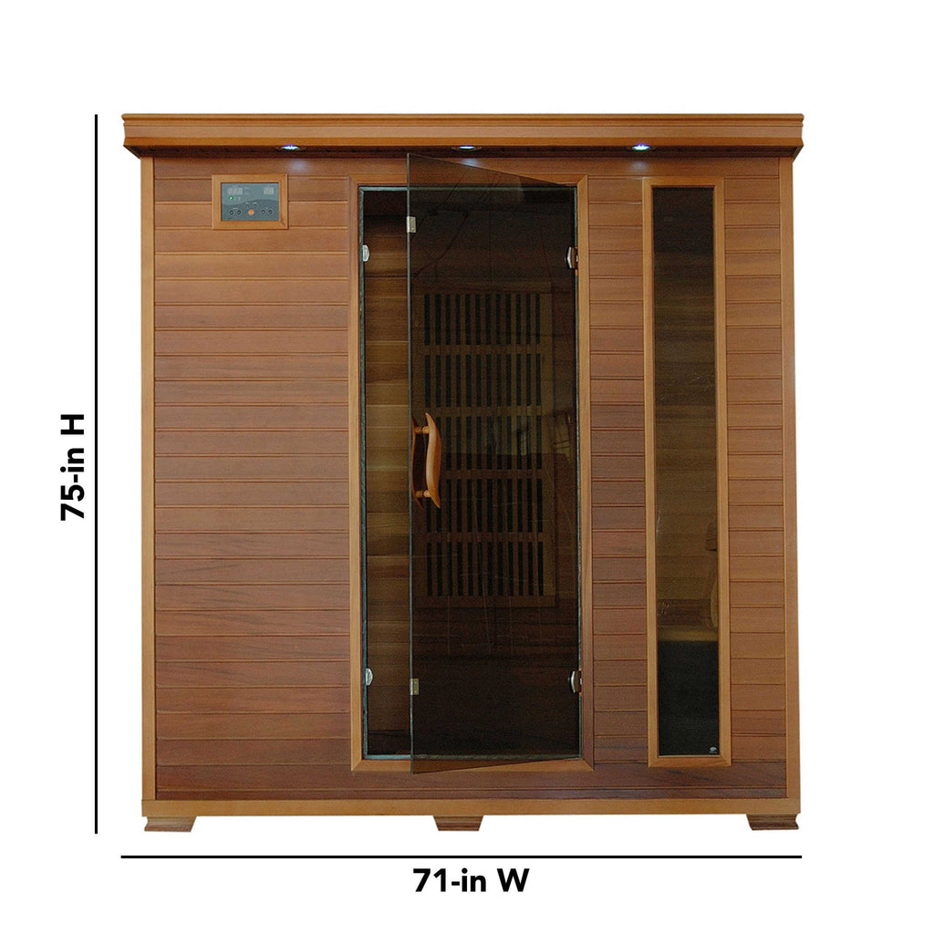 Klondike 4-Person Cedar Infrared Sauna with Chromotherapy Lighting