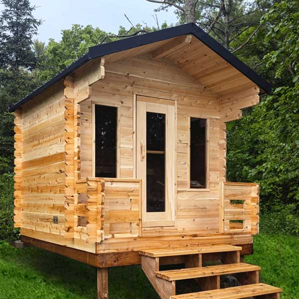 Canadian Timber Georgian Cabin Sauna with Porch - Electric