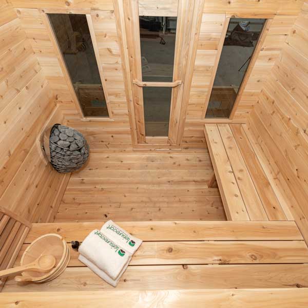 Canadian Timber Georgian Cabin Sauna with Porch - Wood Burning