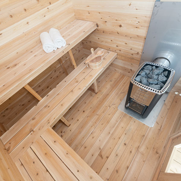 Canadian Timber Georgian Cabin Sauna with Porch - Wood Burning