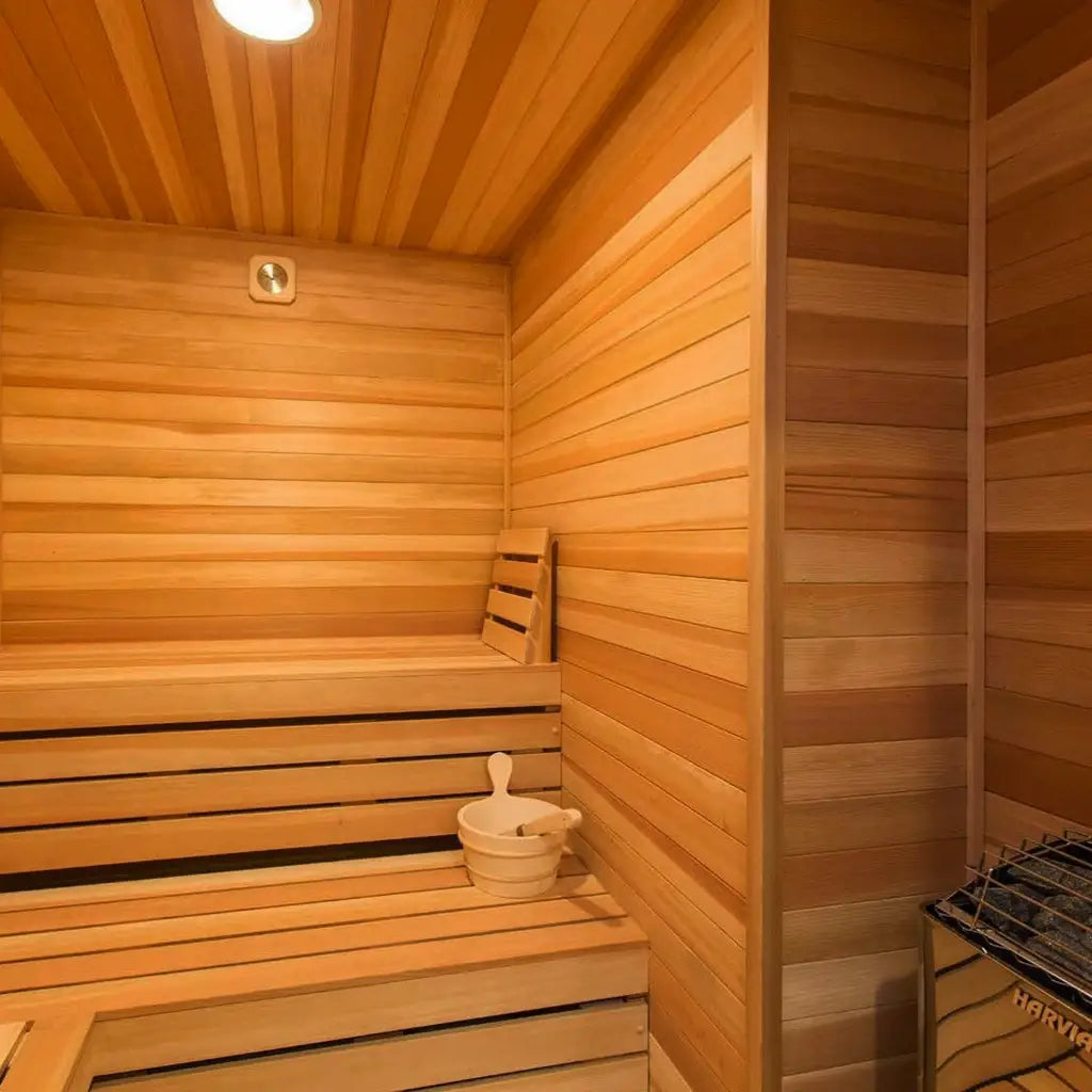 Custom Indoor Sauna Room - 7' x 9' x 8' - Finnish Sauna Builders
