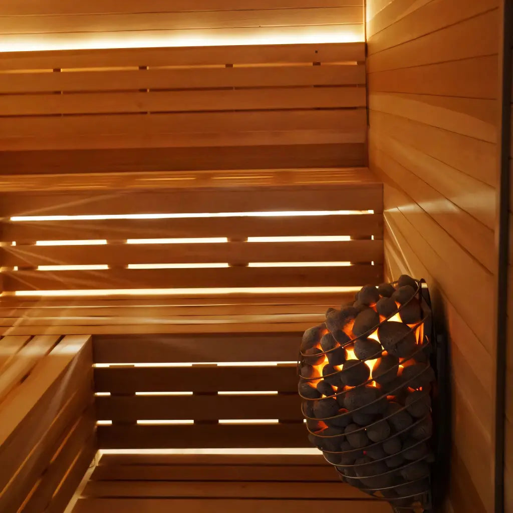 Custom Indoor Sauna Room - 7' x 8' x 8' - Finnish Sauna Builders