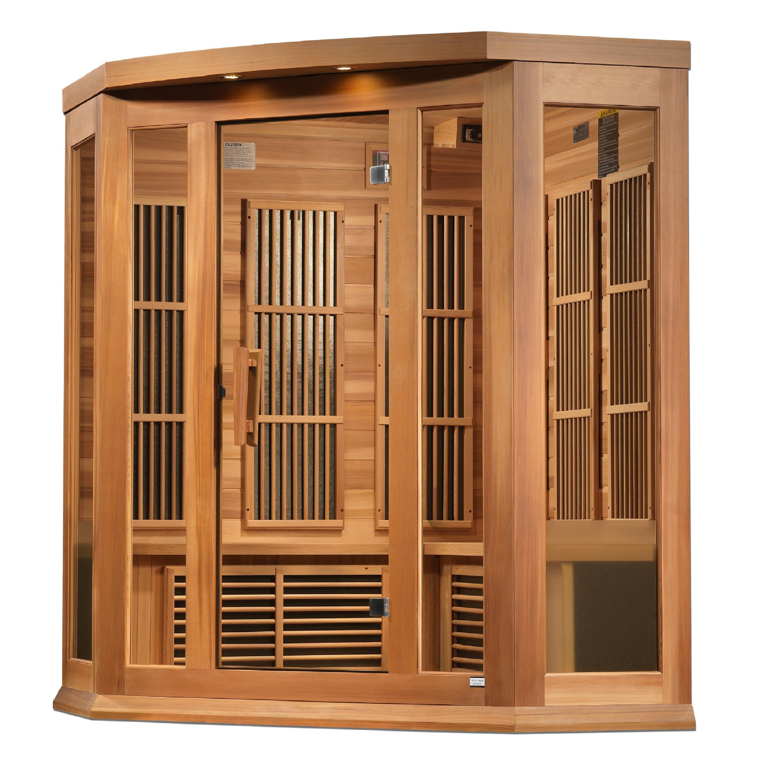 Maxxus "Avignon" 3 Person Corner Near Zero EMF FAR IR Sauna (MX-K356-01-ZF CED / MX-M356-01-ZF CED)