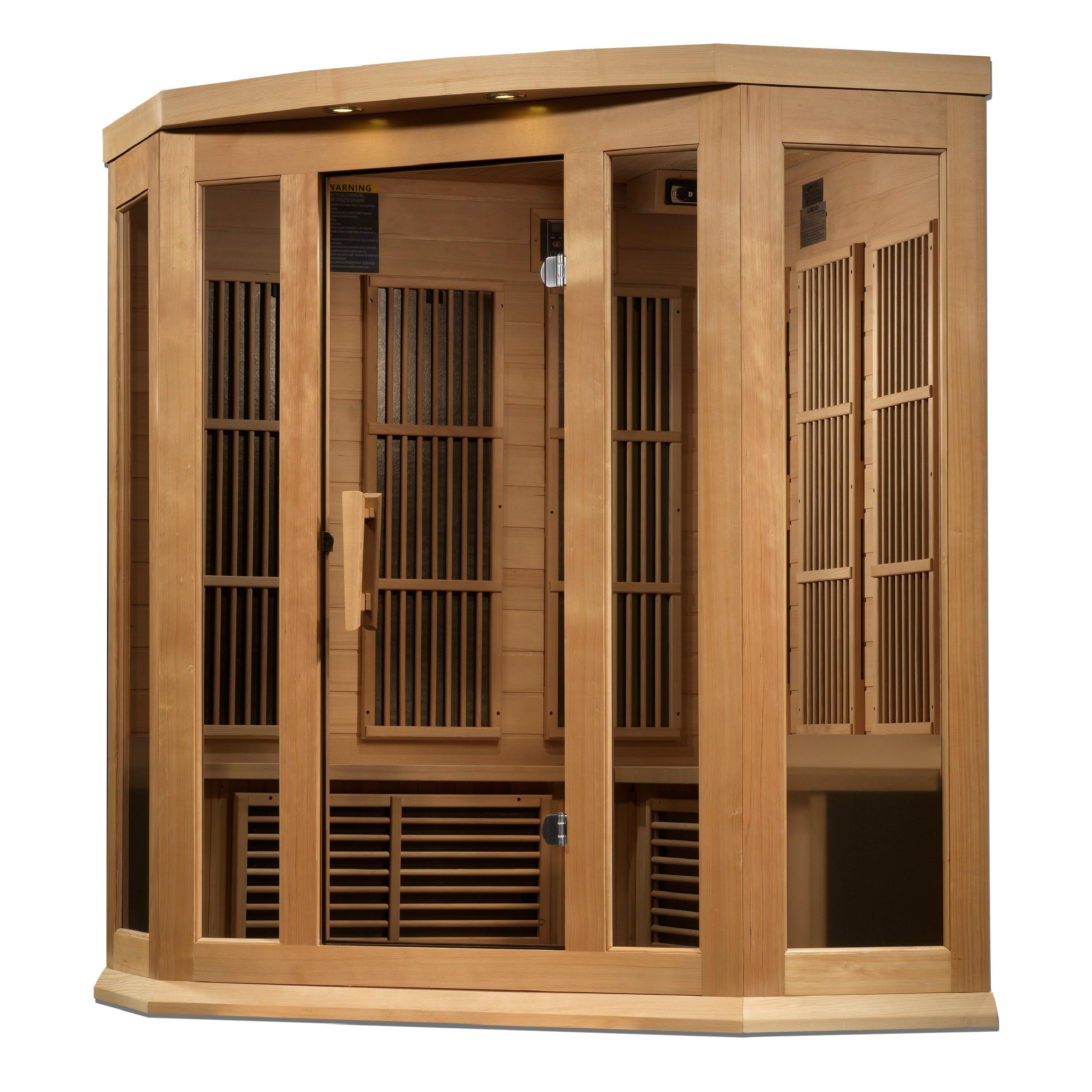 Maxxus 3 Person Corner Near Zero EMF FAR IR Sauna (MX-K356-01-ZF HEM)