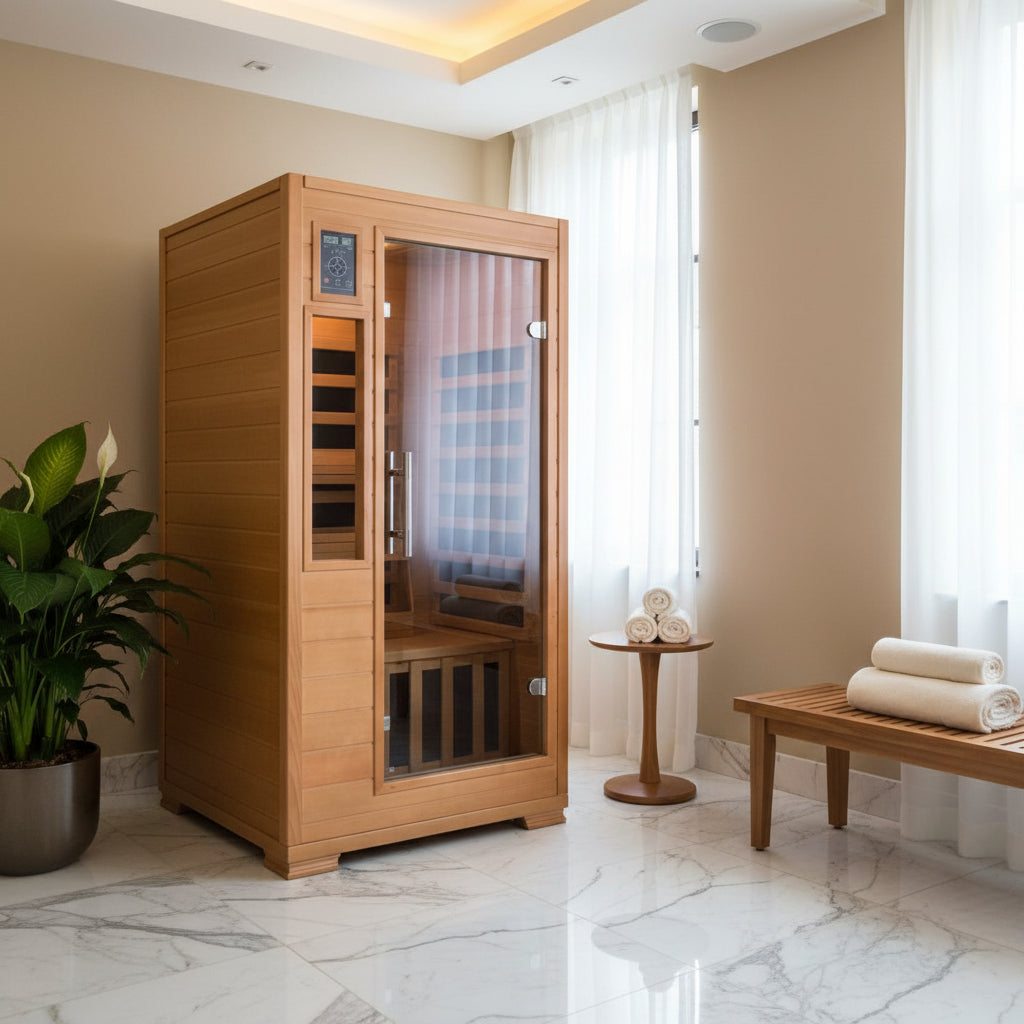 1-2 Person Hemlock Infrared Sauna w/ 5 Carbon Heaters