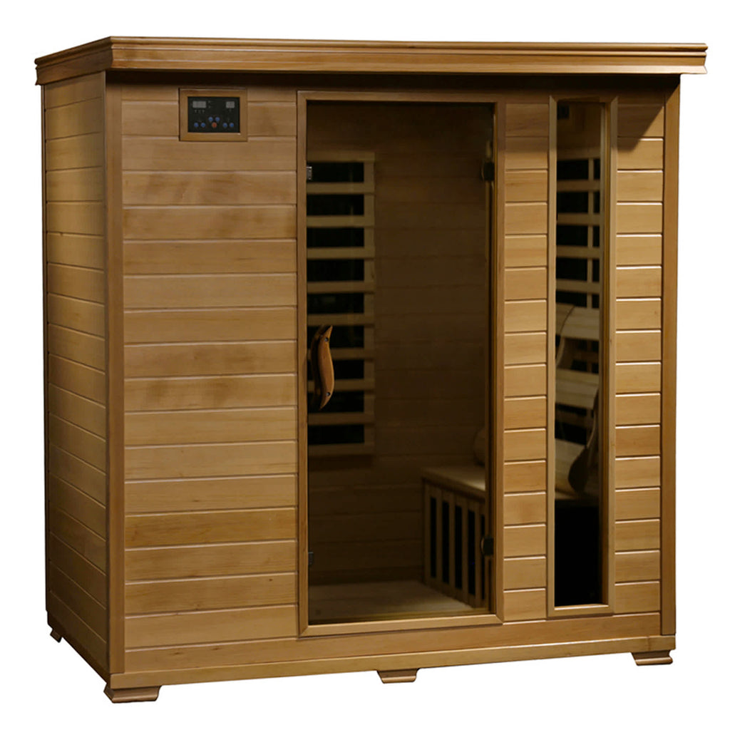 Monticello 4-Person Hemlock Infrared Sauna w/ 9 Carbon Heaters