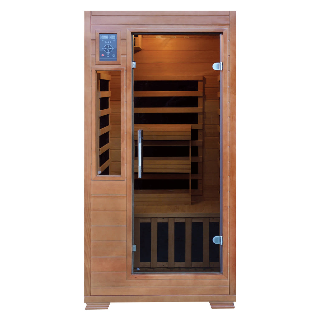 1-2 Person Hemlock Infrared Sauna w/ 5 Carbon Heaters