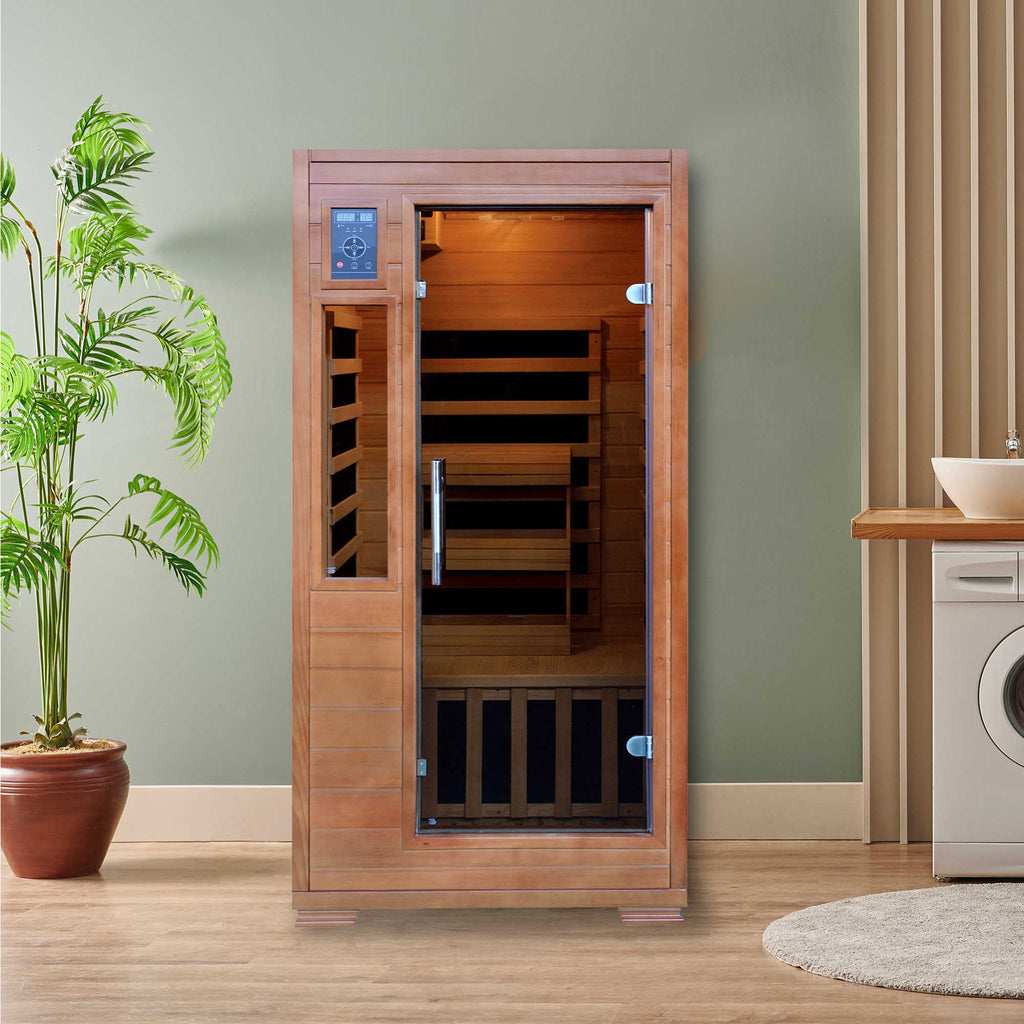 1-2 Person Hemlock Infrared Sauna w/ 5 Carbon Heaters