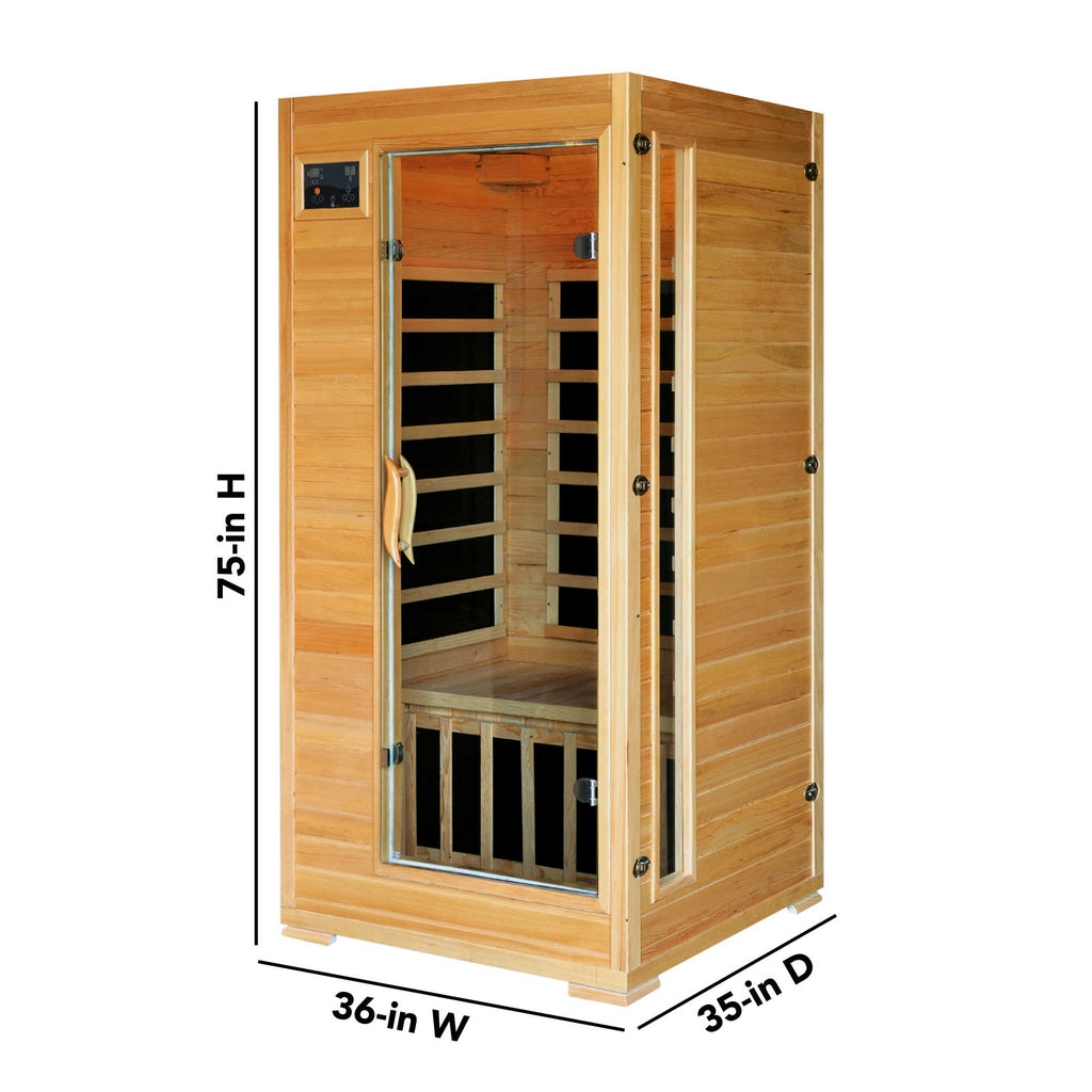 Buena Vista 1-2 Person Hemlock Infrared Sauna w/ 4 Carbon Heaters